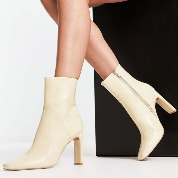 Asos Embassy Square Toe High Heeled Ankle Boots New Size 8 - Picture 16 of 16